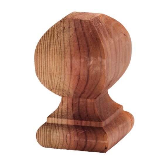 Boule Williamsburg en bois traité brun, 4" x 4" x 6"