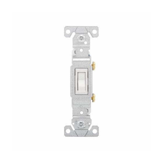 Interrupteur unipolaire à bascule commercial, 15 A, 120 V, blanc, 10/pqt