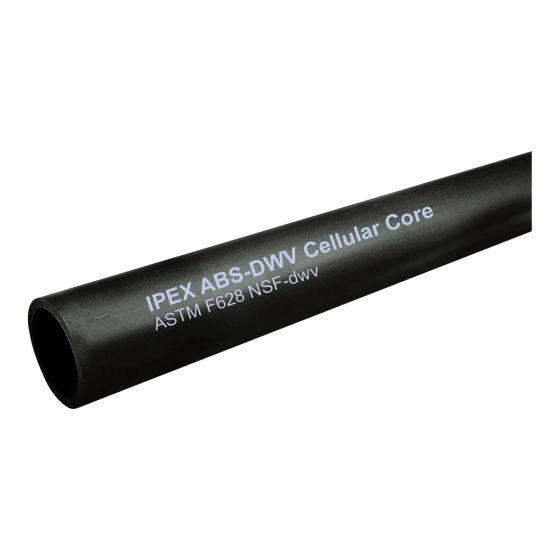 ABS DWV Cell Core Pipe - Black - 3" x 6'