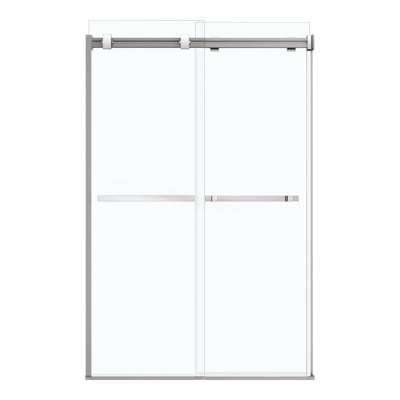 Porte de douche coulissante, Duel, 44"-47" x 70 1/2"-74", verre, chrome