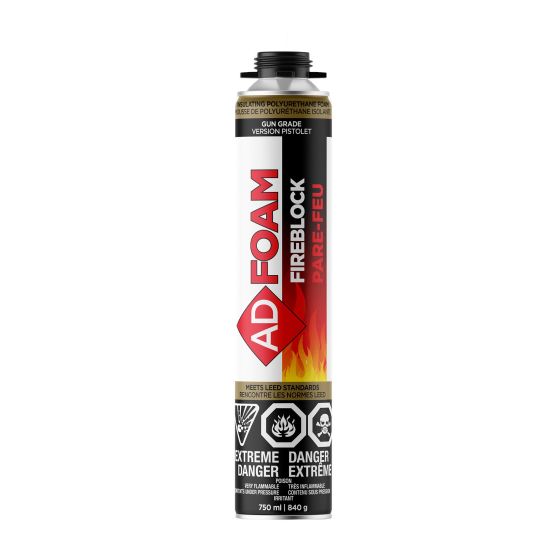 Mousse de polyuréthane pare-feu Ad Foam 1860, version pistolet, 750 ml