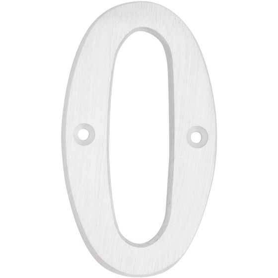Modern style house number #0 - White - 3/8" x 6"