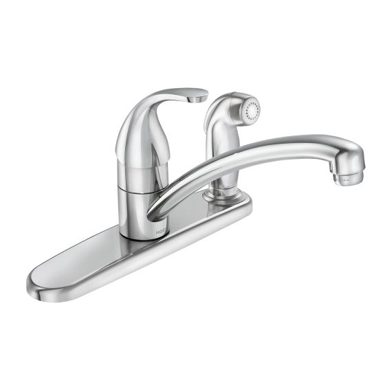 Adler One-Handle Kitchen Sink Faucet with Side-Sprayer - Chrome