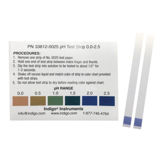 Paper test strips pH 0-2.5