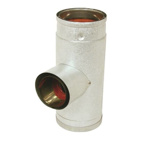 Raccord en T et couvercle pour cheminée, gris, 4"
