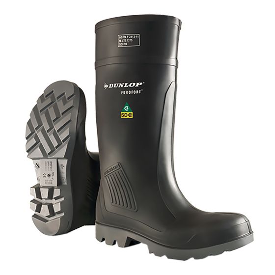 Bottes professionnelles à sécurité intégrale pour hommes, Purofort, noir, grandeur 9