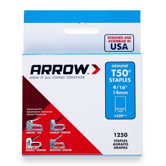 Staples T50 - 9/16" - 1250/Pkg