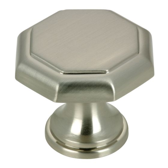 Bouton traditionnel en métal Marseille, Village, nickel brossé, 30 mm