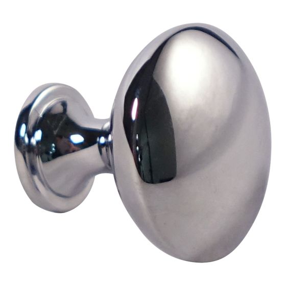 Bouton contemporain en métal Copperfield, chrome, 1/pqt, 30 mm