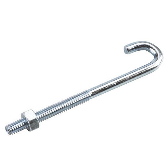 Boulon en J avec écrou, 1/4" x 4"