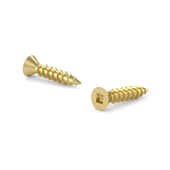 Solid Brass Wood Screws - Flat Head - #4 x 3/4" - 10/Pkg