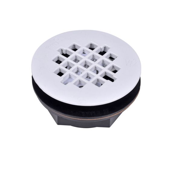 Drain douche ABS, grille PVC blanche, 2"