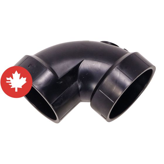 Coude 90° en ABS DWV, 2", femelle, noir