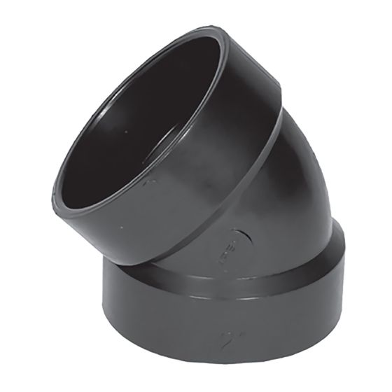 Coude 45° en ABS DWV, 2", femelle, noir