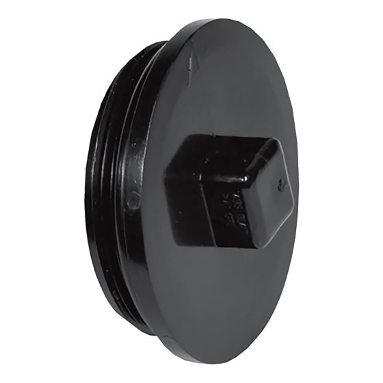 Bouchon de nettoyage ABS DWV, 4" , mâle fileté, noir