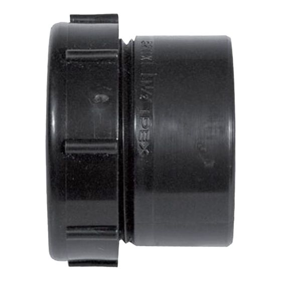 Adaptateur de siphon mâle en ABS DWV, 1 1/2", mâle x écrou plast., noir