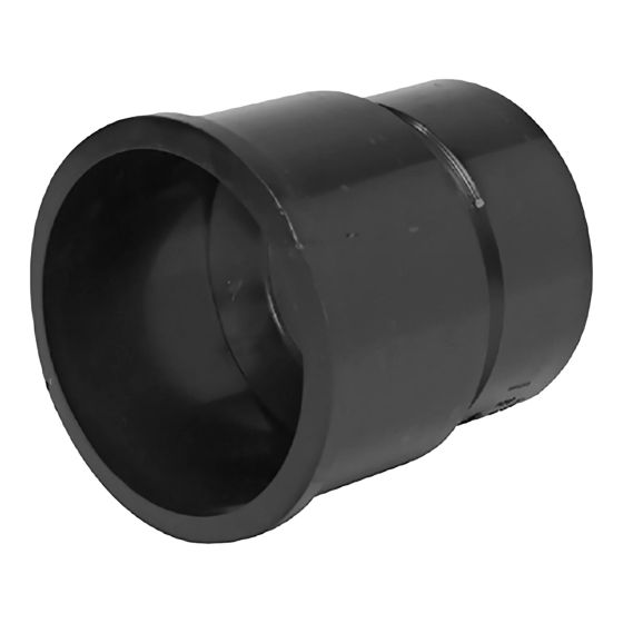 ABS DWV Cast Iron Adapter - F 4" x M 3" - Hub x Spigot - Black