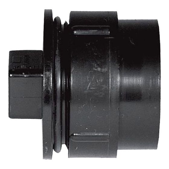 Adaptateur pour nettoyage en ABS DWV avec bouchon, 2", mâle x fem. fileté, noir