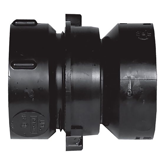 ABS DWV Union with Special Washer - 1 1/2" - Hub - Black