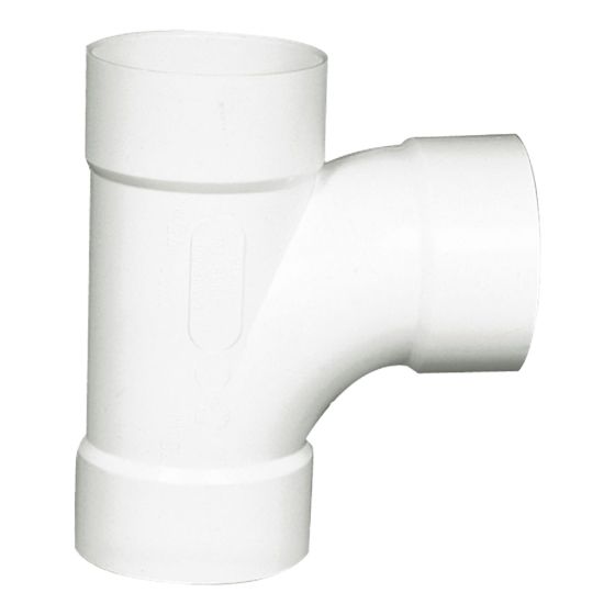 Té sanitaire en PVC/BNQ, 4", femelle, blanc