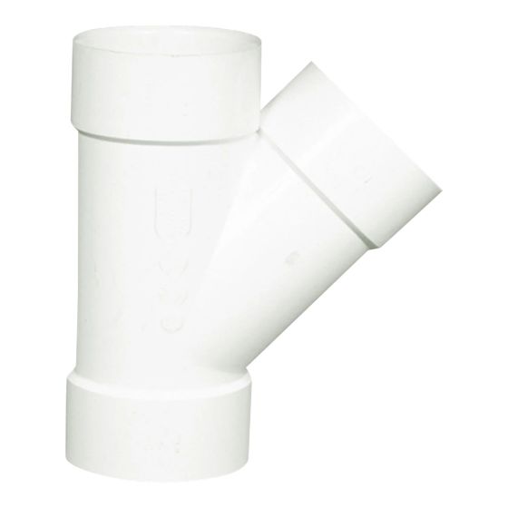 Raccord en Y à 45° en PVC/BNQ, 3", femelle, blanc