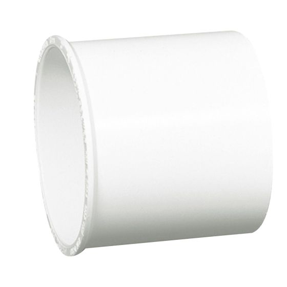 Manchon avec butoir en PVC/BNQ, 3", femelle, blanc