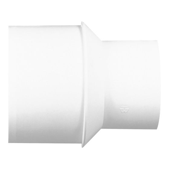 Adaptateur de réduction PVC-BDS E/BÂT à E/ABS, 4" x 3", mâle x femelle, blanc