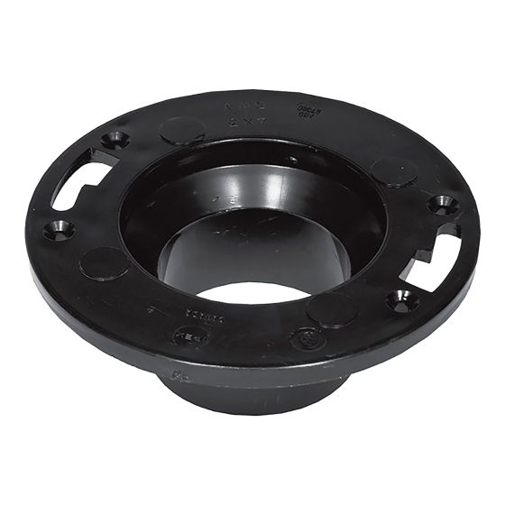 ABS DWV Closet Flange - 4" x 3" - Spigot - Black
