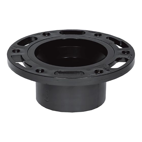 ABS DWV Adjustable Closet Flange - 4" x 3" - Hub - Black
