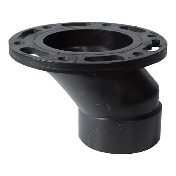 ABS DWV Adjustable Offset Closet Flange - 4" x 3" - Hub - Black