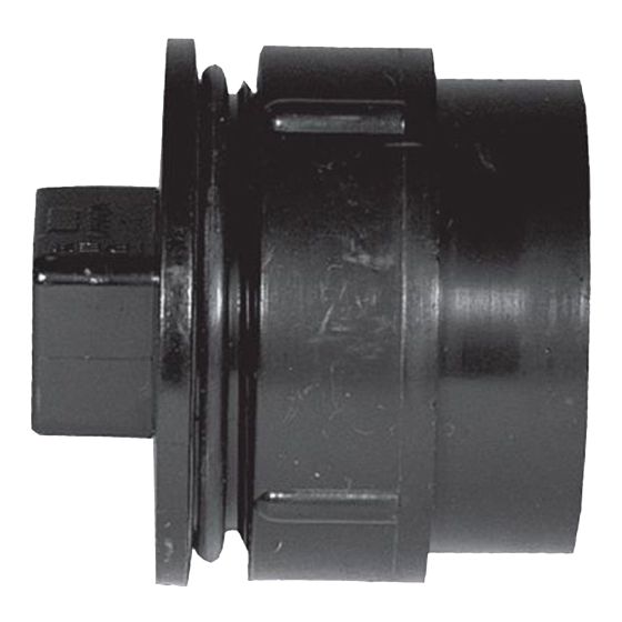 Adaptateur ABS DWV avec bouchon, 4", mâle x fem. fileté, noir
