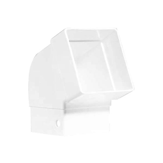 Coude carré pour gouttière, vinyle, style contemporain, blanc