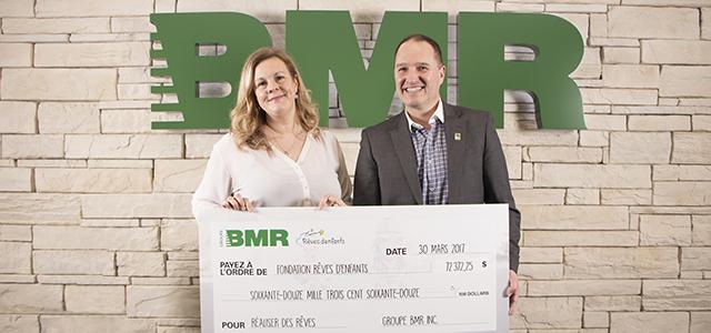 Groupe BMRpresents a cheque for $72,373 to the Children's Wish Foundation