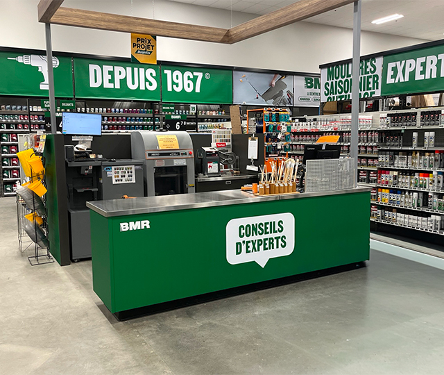 Inside of modern BMR store