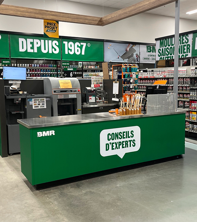 Inside of modern BMR store