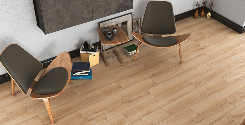 Modern living room with light hardwood flooring - BMR