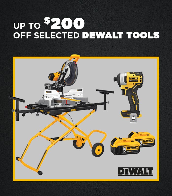Up to $200 off selected Dewalt tools BMR