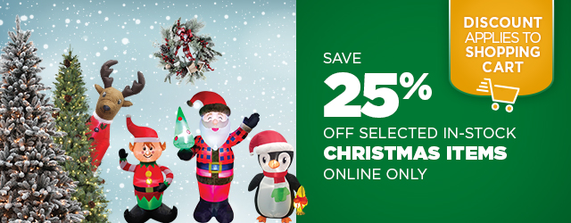 25% off selected in-stock Christmas items - online only - BMR
