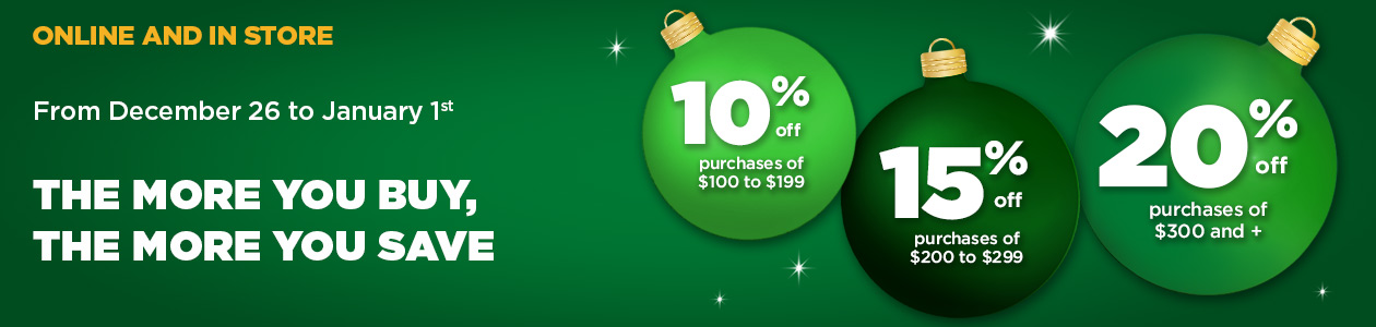 In participating stores ans online BMR.ca - The more you buy, the more you save