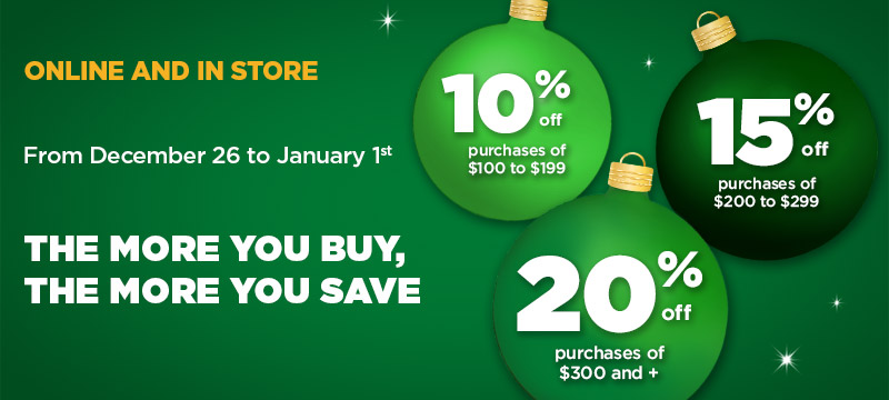 In participating stores ans online BMR.ca - The more you buy, the more you save