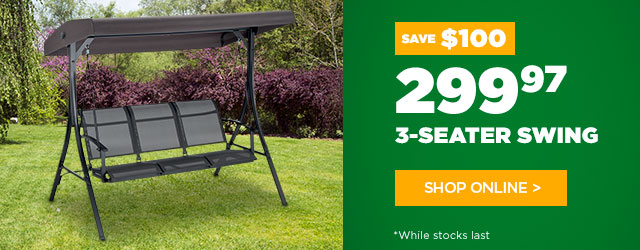 Save $100 on 3-seater swing - BMR