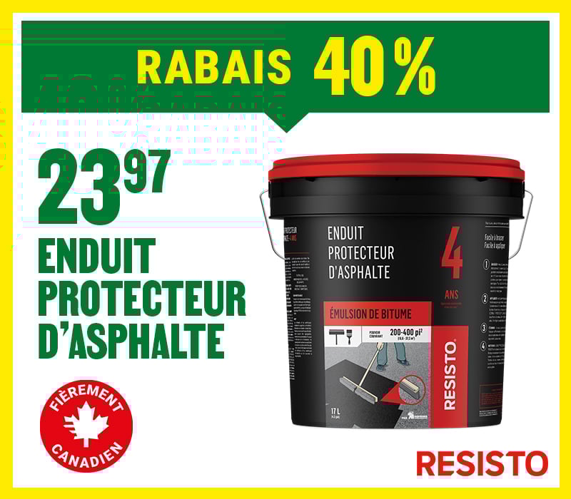 Découvrez l'enduit protecteur d'asphalte à 40 % de rabais chez BMR : une offre estivale à ne pas manquer.