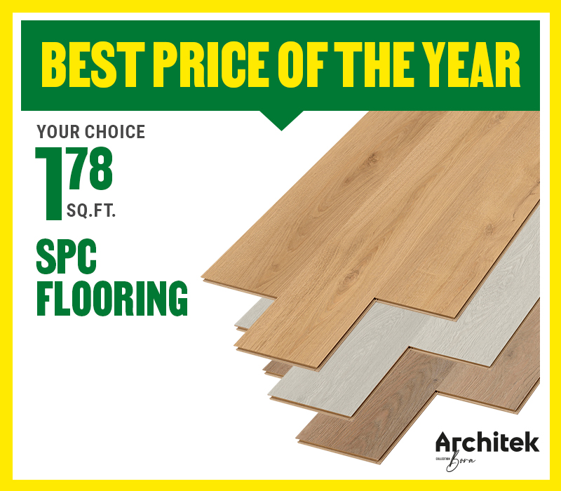 August 23 and 24: SPC flooring at $1.78 sq.ft.
