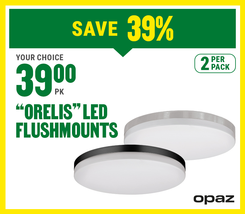 August 23 and 24: Pack of 2 LED flushmounts for $39