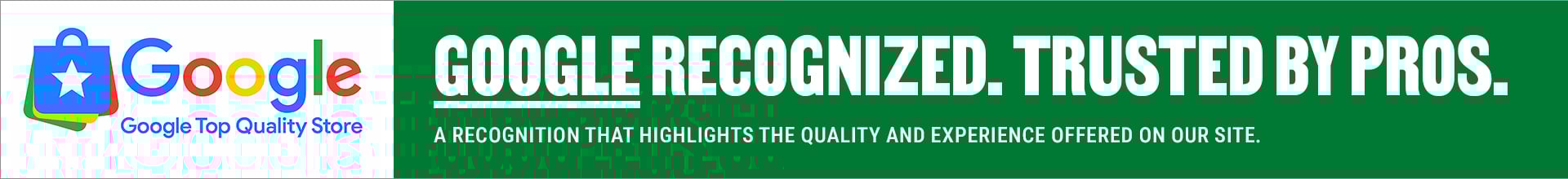 BMR receives a Google Top Quality Store badge