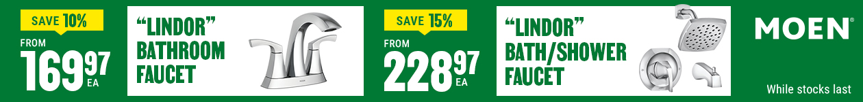 From 10% off Lindor Moen faucets - BMR