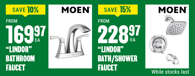 From 10% off Lindor Moen faucets - BMR