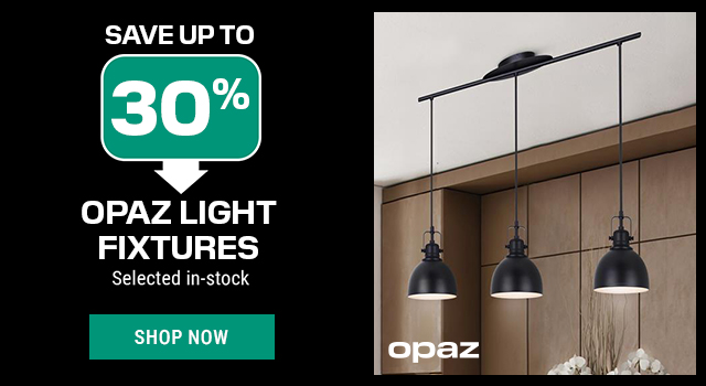 Save up to 30% on Opaz light fixtures