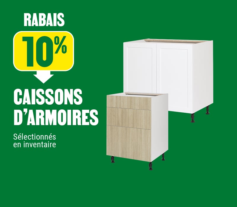 10% de rabais sur les caissons d'armoires chez BMR