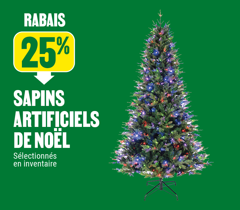 25% de rabais sur les sapins artificiels de Noël
